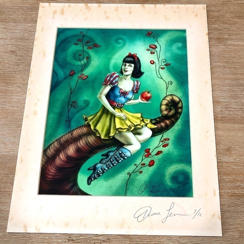 SNOW Queen print, matted, signed Diana Levin
